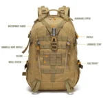 Gritek Camping Backpack Men's Bag Travel Bags Tactical Molle Climbing Rucksack Hiking Outdoor Fishing Laptop Bag - Image 3