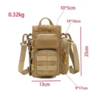 Gritek Tactical Molle Pouch Multifunctional Water Bottle Pouch Phone Pouch EDC Bag with Shoulder Strap - Image 4