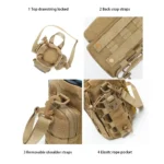 Gritek Tactical Molle Pouch Multifunctional Water Bottle Pouch Phone Pouch EDC Bag with Shoulder Strap - Image 5