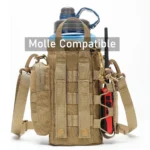 Gritek Tactical Molle Pouch Multifunctional Water Bottle Pouch Phone Pouch EDC Bag with Shoulder Strap - Image 6