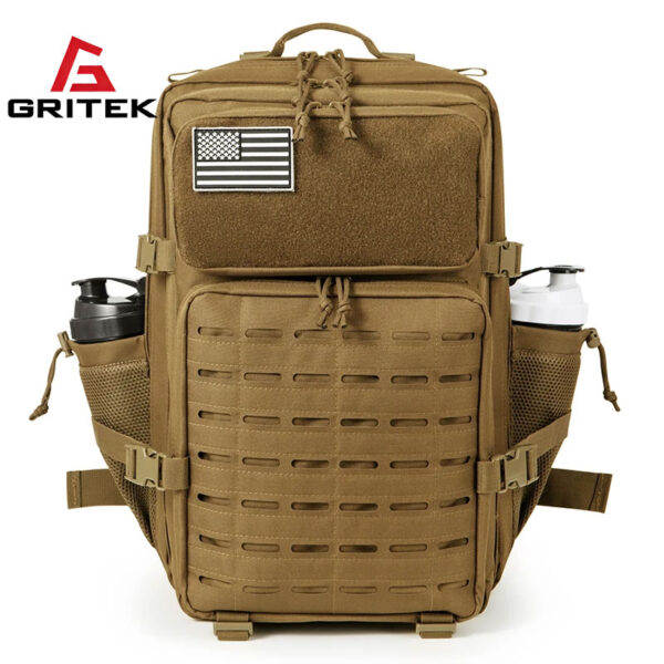 Gritek 45L Molle Tactical Backpack Bag Hunting MOLLE Backpack GYM For Men EDC Outdoor Hiking Survival Rucksack Witch Bottle Holder