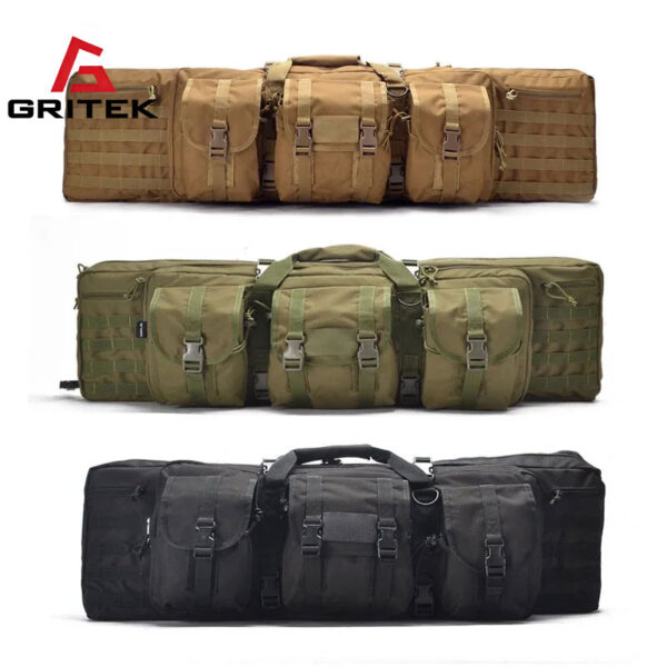 Gritek Tactical Double Rifle Gun Case Hunting Shooting Padded Shotgun Storage Backpack Pistol and Magazine Storage Bag