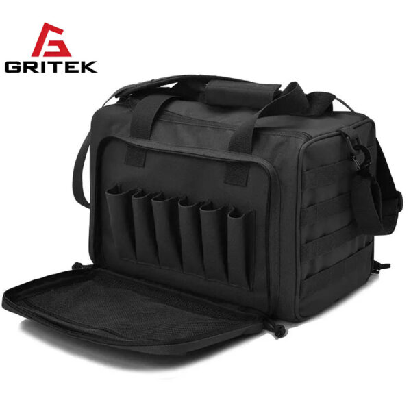 Gritek Gun Range Storage Bag Molle System Outdoor Hunting Accessory Nylon Gun Tactical Case Bags Pistol Tool Shoulder Pack Sniper Black
